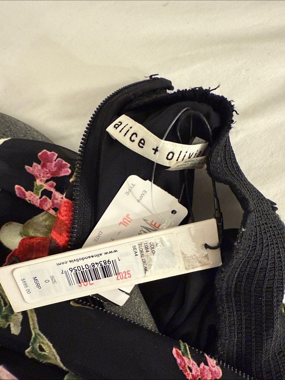 Alice + Olivia Black Floral Halter Maxi Dress with Tie Waist - Picture 11 of 13